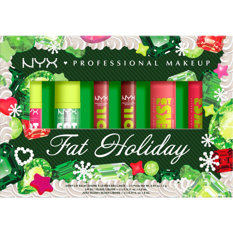 NYX Professional Makeup Xmas Fat Holiday подаръчен комплект за устни 6 бр.