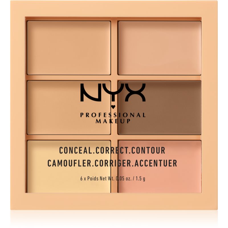 NYX Professional Makeup Conceal. Correct. Contour Concealing And Contouring Palette Shade 01 Light 6 X 1.5 G