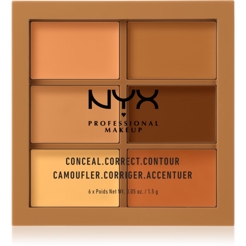 NYX Professional Makeup Conceal. Correct. Contour konturovací a korekční paletka odstín 03 Deep 6 x 1.5 g