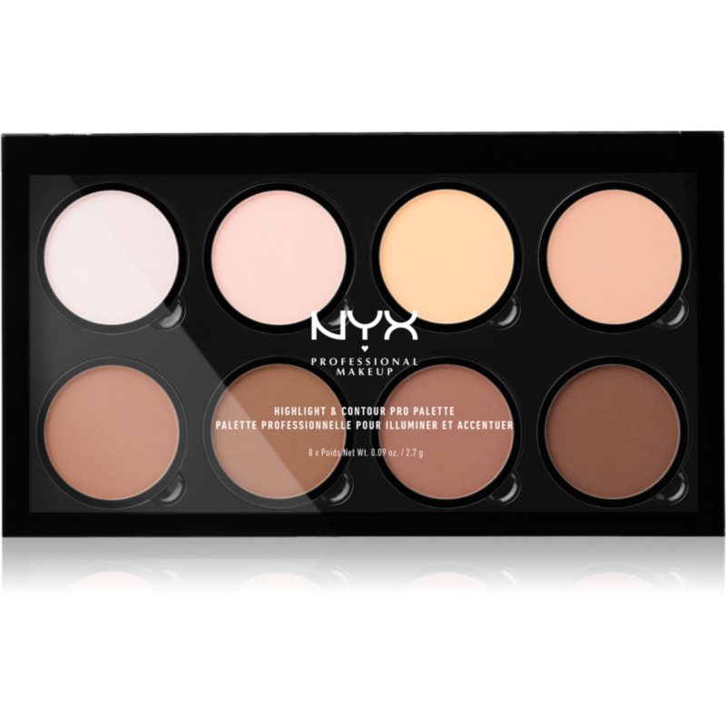 NYX Professional Makeup Highlight & Contour PRO paleta za konture obraza 8x2,7 g