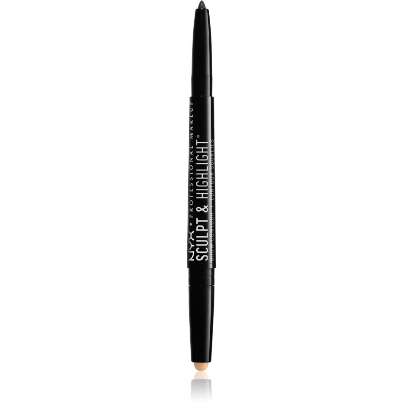 

NYX Professional Makeup Sculpt & Highlight двосторонній олівець для брів відтінок 08 Black/Golden Peach