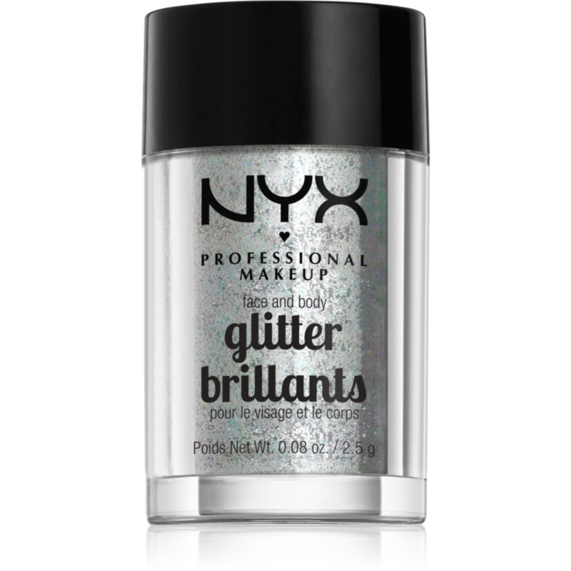 NYX Professional Makeup Face & Body Glitter Brillants Glitre na tvár i telo odtieň 07 Ice 2.5 g