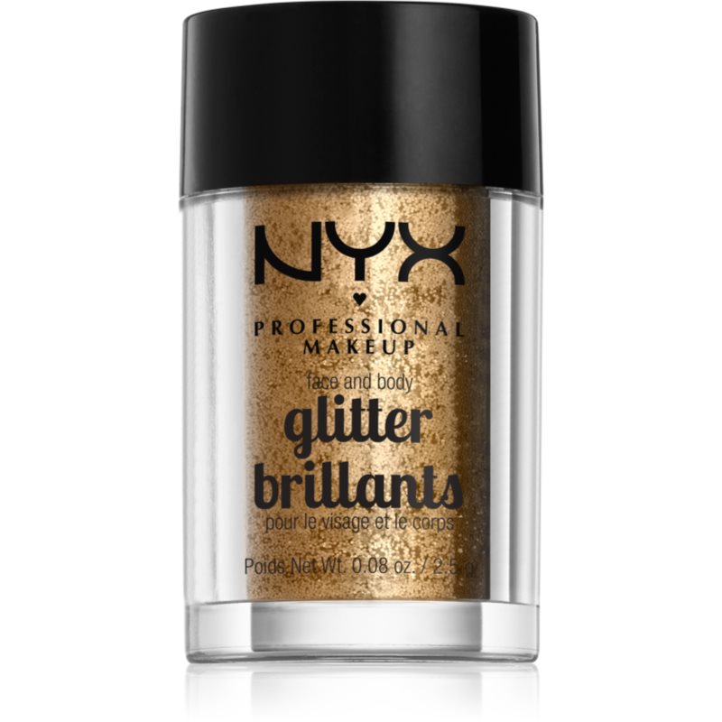 NYX Professional Makeup Face & Body Glitter Brillants šljokice za lice i tijelo nijansa 08 Bronze 2.5 g