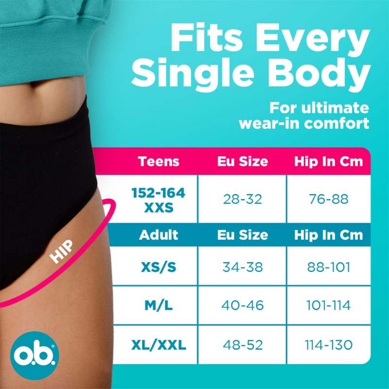 o.b. Teens menstruační kalhotky 152-164 1 ks (obrázek 6)