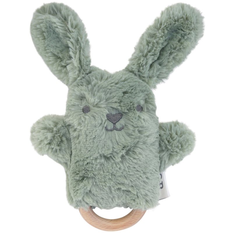 O.B Designs Bunny Soft Rattle Toy plyšová hračka s hrkálkou Sage 3m+ 1 ks