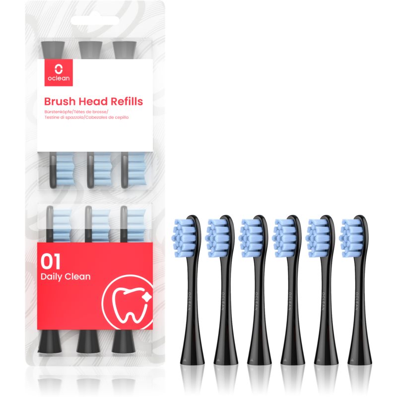 Oclean Brush Head Standard Clean P2S5 toothbrush replacement heads Black 6 pc
