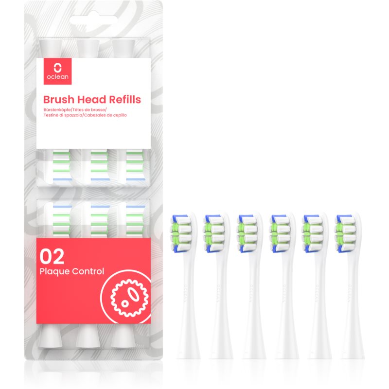 OClean Brush Head Plaque Control náhradné hlavice na zubnú kefku P1C1 W06 White 6 ks