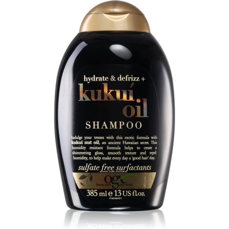 OGX Kukuí Oil drėkinamasis šampūnas linkusiems šiauštis plaukams 385 ml
