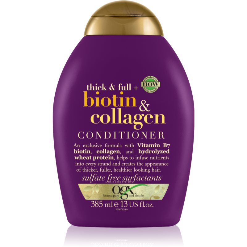 OGX Biotin & Collagen storinamasis kondicionierius plaukų apimčiai didinti 385 ml