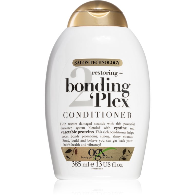 OGX Bonding Plex atkuriamasis kondicionierius labai pažeistiems plaukams su išsišakojusiais galiukais 385 ml