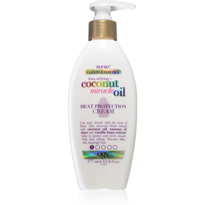 E-shop OGX Coconut Miracle Oil termoochranný krém pro uhlazení nepoddajných vlasů 177 ml