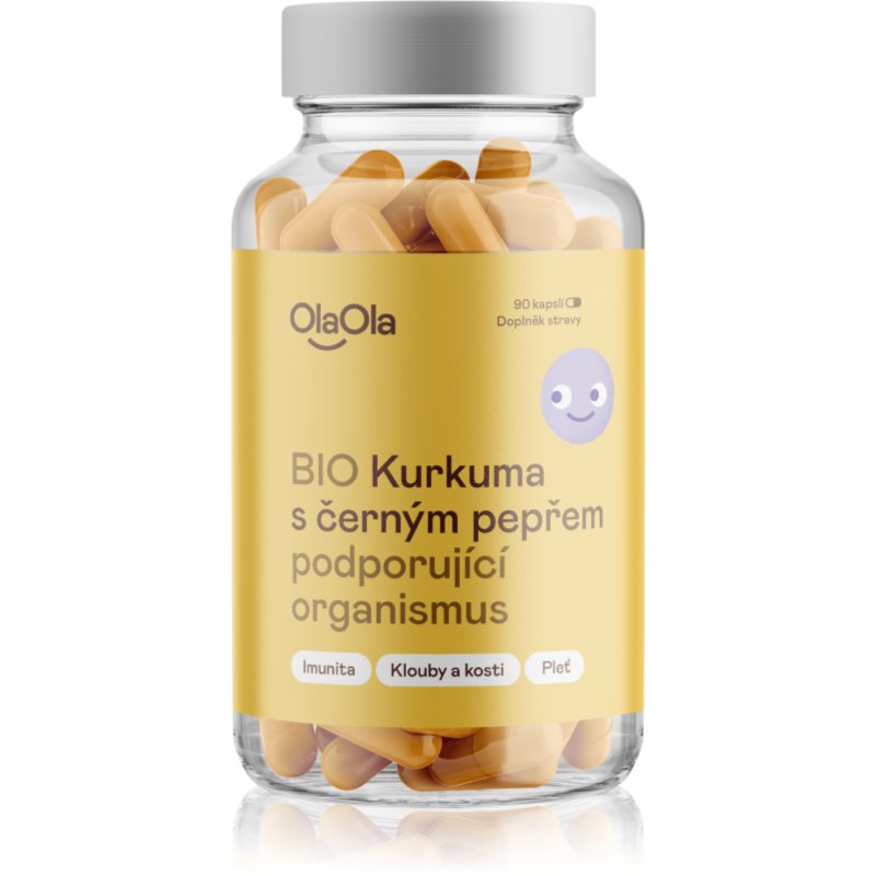 OlaOla Kurkuma s černým pepřem podporující organismus přírodní antioxidant v kapslích 90 cps