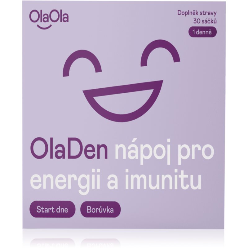 OlaOla Nápoj pro energii a imunitu prášek pro podporu imunitního systému příchuť Blueberry 30 ks