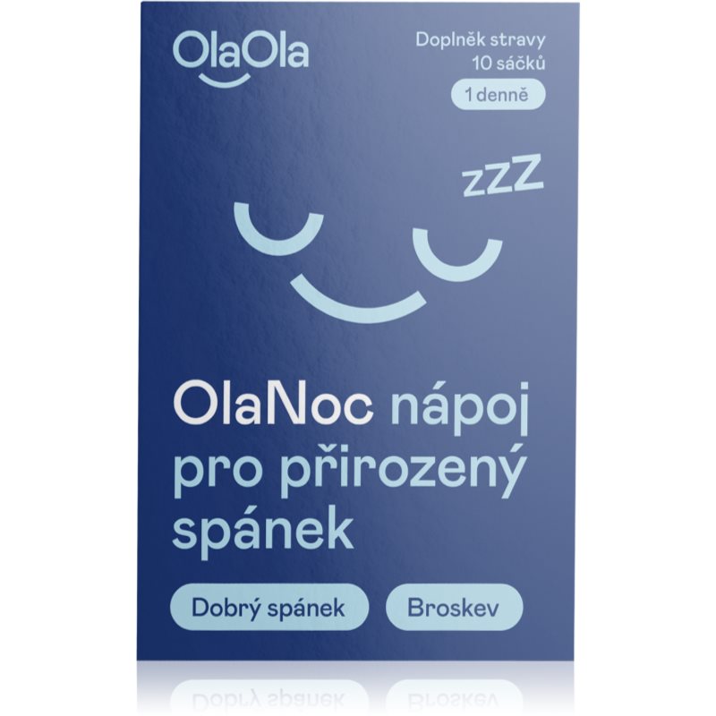 OlaOla Nápoj pro přirozený spánek prášek pro perorální roztok pro podporu spánku a regenerace příchuť Peach 10 ks