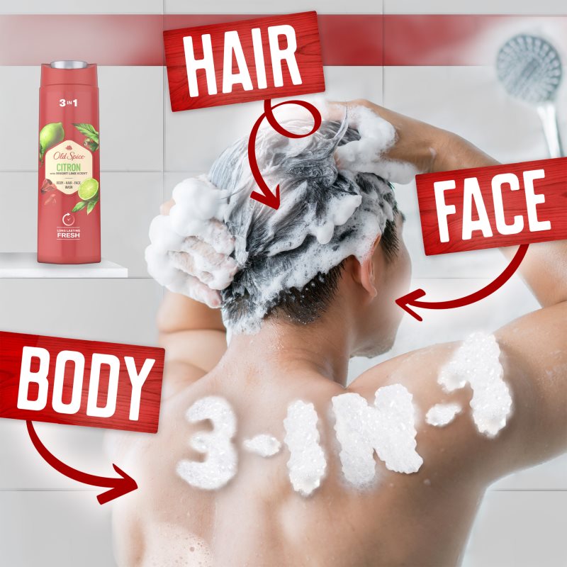 Old Spice Citron Gel De Douche Pour Homme 400 Ml