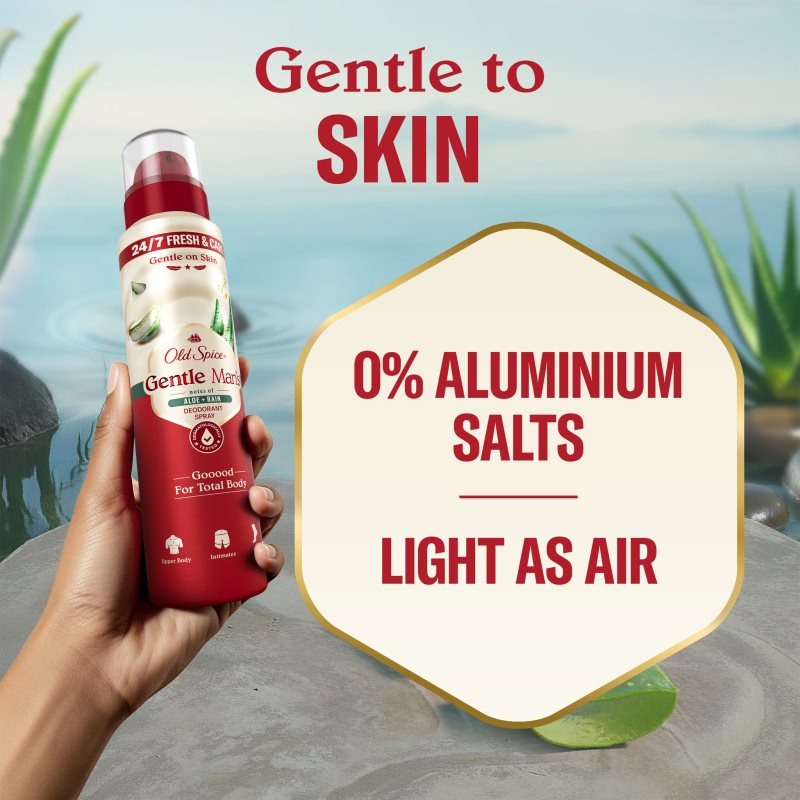 Old Spice Gentle Man's Aloe & Rain dezodorant v spreji bez obsahu hliníka 140 ml (obrázok 6)