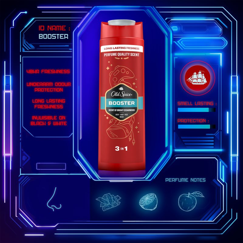 Old Spice Booster 2-in-1 Shower Gel And Shampoo For Men 400 Ml