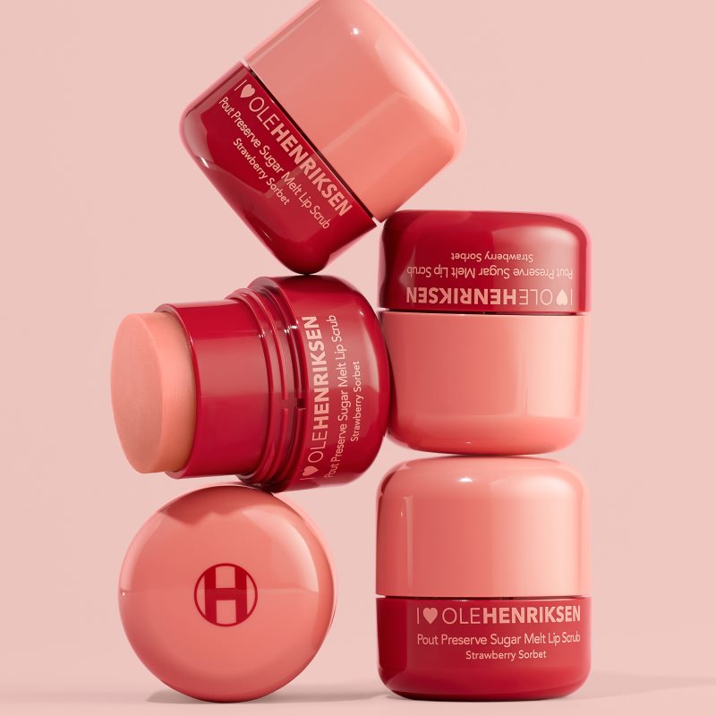 OLEHENRIKSEN Pout Preserve Sugar Melt Exfoliating Lip Scrub cukrový peeling na rty odstín Strawberry Sorbet 8 g (obrázek 6)