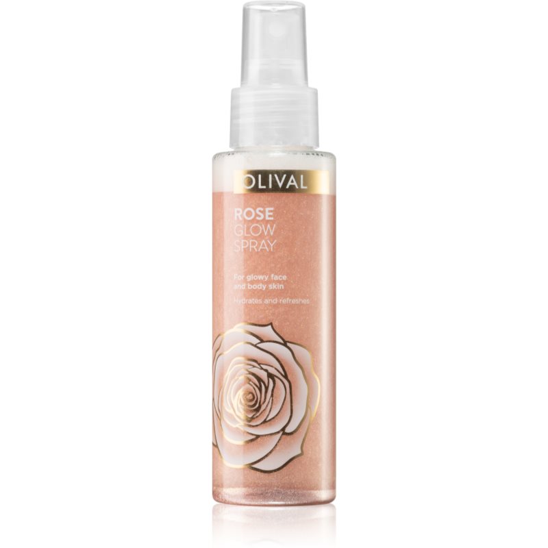 Olival Rose Glow Illuminating Face and Body Spray med glitter 100 ml female
