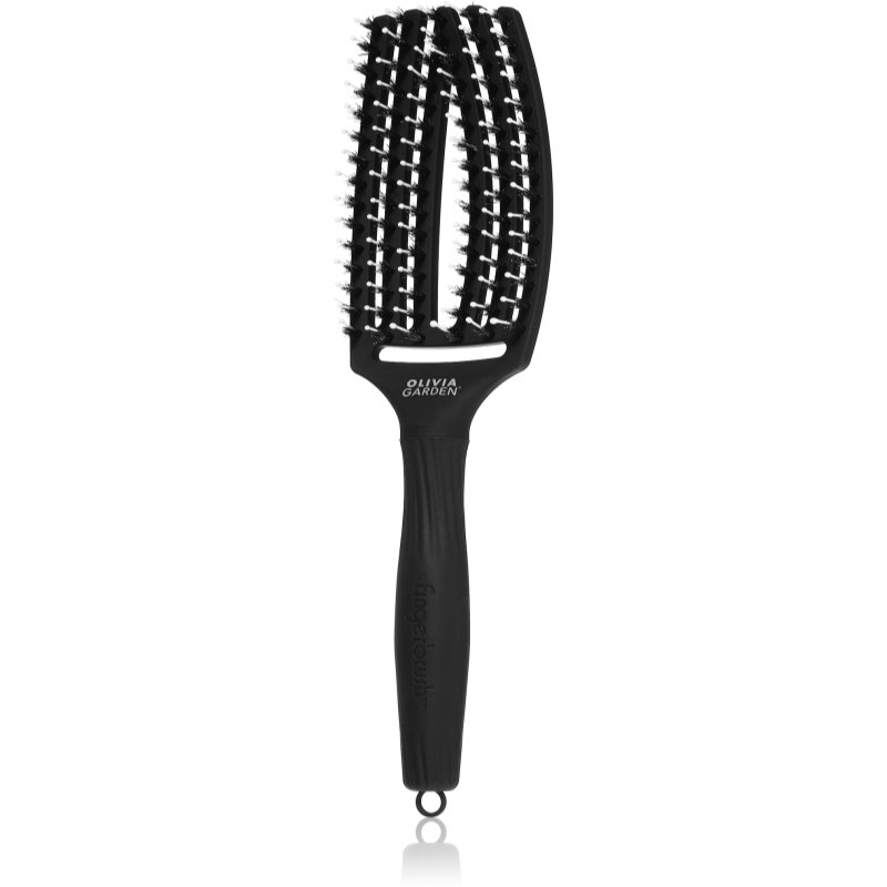 Olivia Garden Fingerbrush Combo large paddle brush with nylon and boar bristles Medium 1 pc
