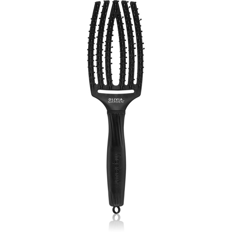 Olivia Garden Fingerbrush Double Bristles plochá kefa pre jednoduché rozčesávanie vlasov 1 ks
