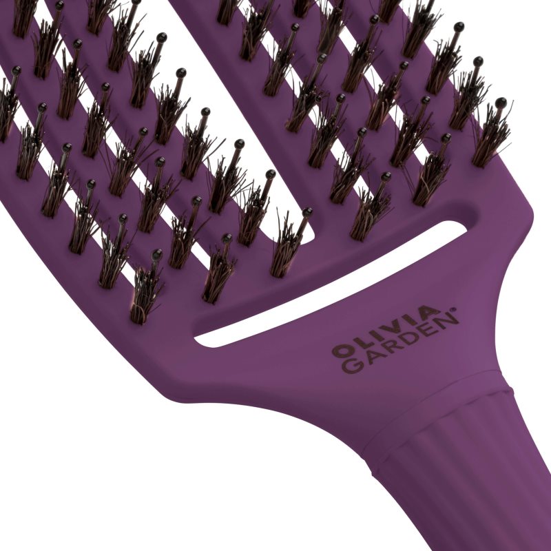 Olivia Garden Fingerbrush ThinkPink Flat Brush Deep Purple 1 Pc