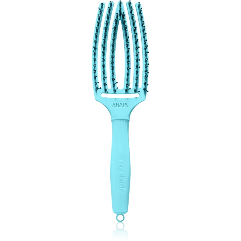 Olivia Garden Fingerbrush Boar & Nylon kartáč na vlasy s nylonovými a kančími štětinami Dolce Vita Blue Sky 1 ks