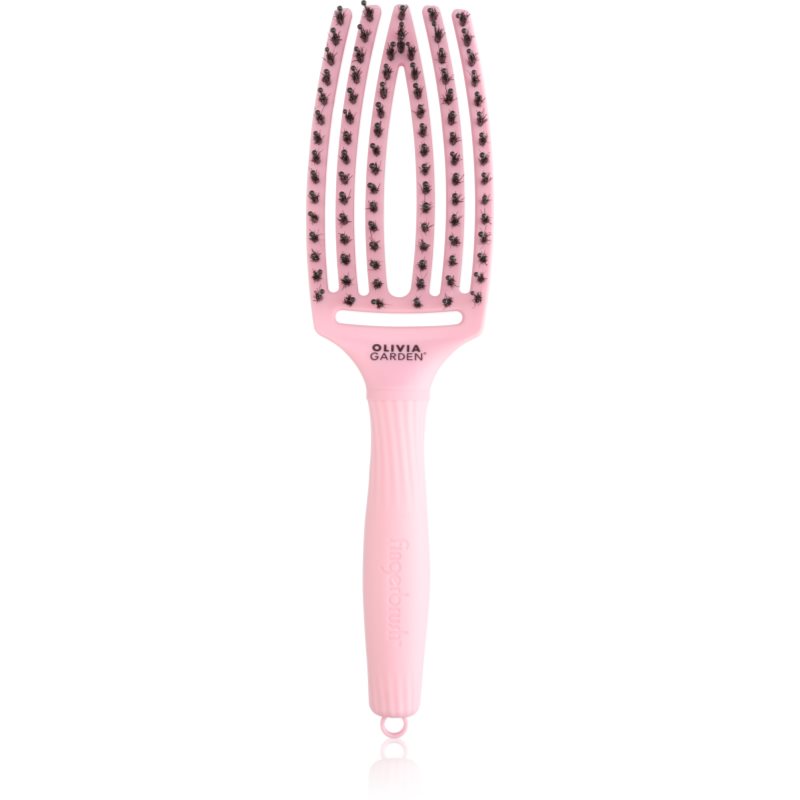 Olivia Garden Fingerbrush ThinkPink Boar & Nylon Jaipur Rose kefa na vlasy 1 ks