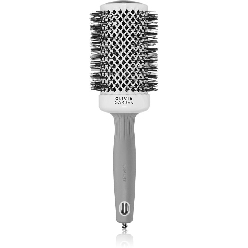 Olivia Garden Expert Shine Wavy Bristles White&Grey hairbrush prumer 55 mm 1 pc
