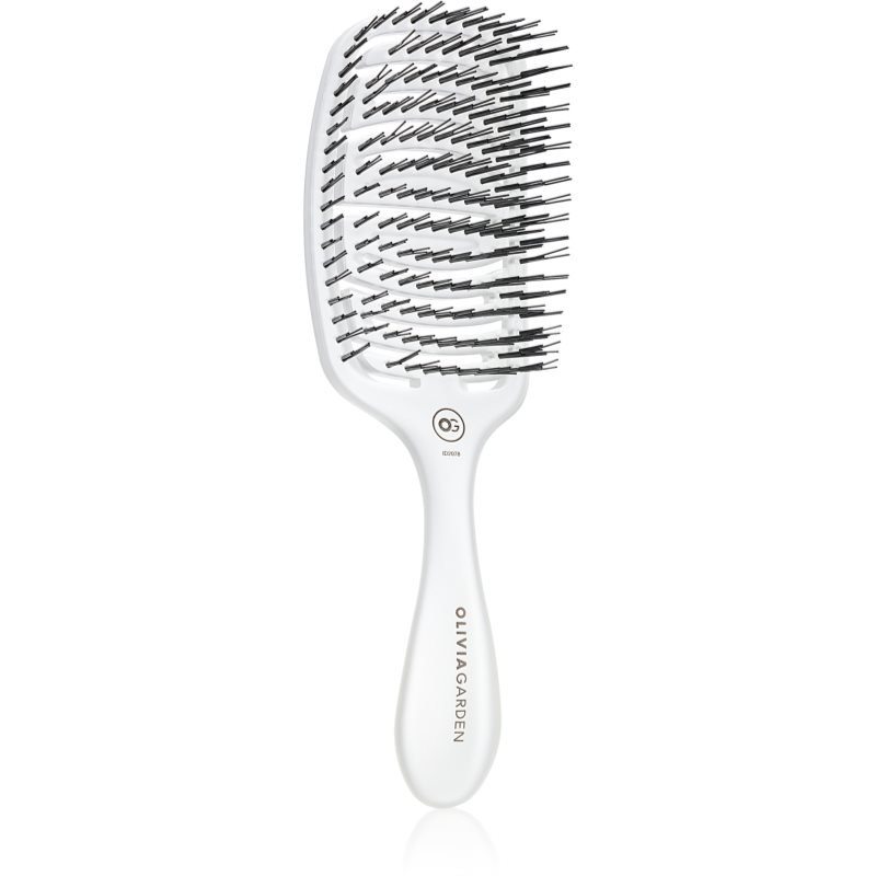 Olivia Garden ESSENTIAL CARE FLEX Medium Hair Bristles hairbrush Ice White 1 pc
