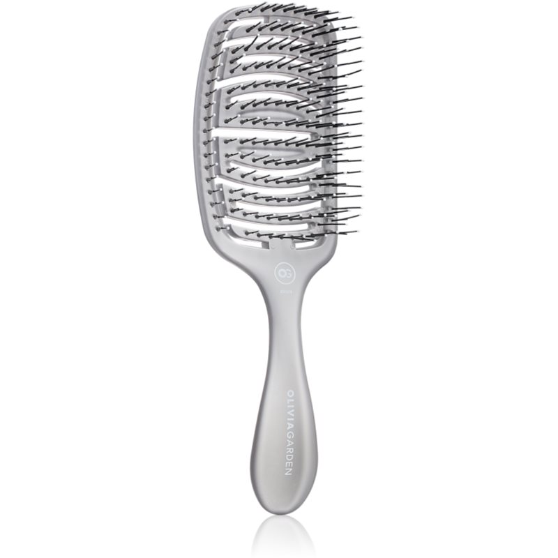 Olivia Garden ESSENTIAL CARE FLEX Medium Hair Bristles hairbrush Ice Grey 1 pc
