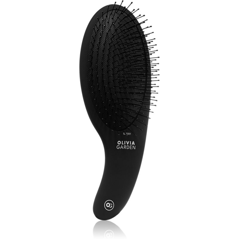 Olivia Garden Black Label CURVE Board&Nylon bristles krtača za lase za lažje česanje las Black 1 kos