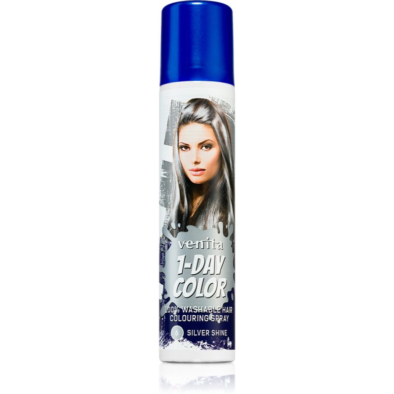 Venita 1-Day Color Colour Spray For Hair Shade No. 6 - Silver Shine 50 Ml