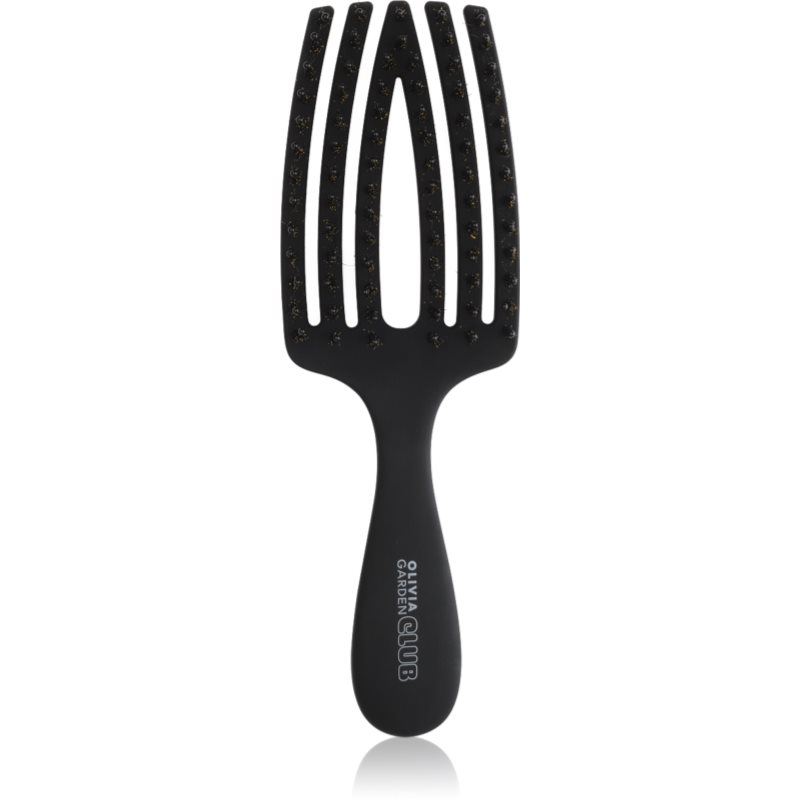 Olivia Garden Club The Nomad Detangling&Shine Fingerbrush​ plochý kartáč na vlasy Black 1 ks