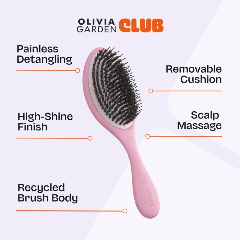 Olivia Garden Club The Reset Detangling&Shine Hairbrush Flache Bürste + Etui Pink 1 St. (Bild 4)