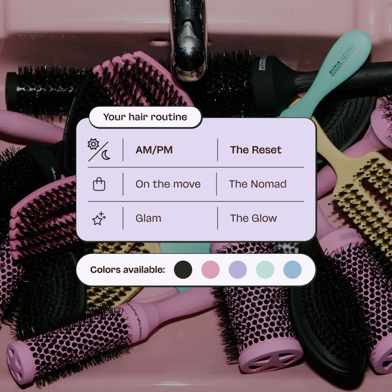 Olivia Garden Club The Reset Detangling&Shine Hairbrush Flache Bürste + Etui Pink 1 St. (Bild 6)