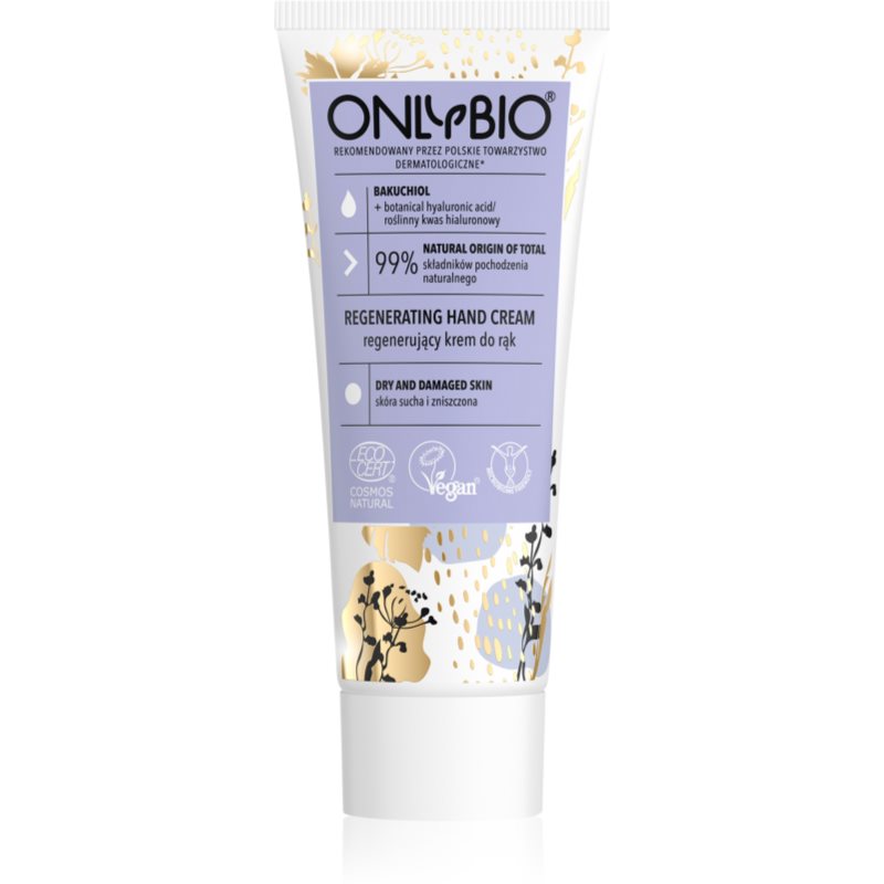 OnlyBio OnlyBio Bakuchiol & Squalane αναγεννητική κρέμα για χέρια για ξηρό και ερεθισμένο δέρμα 75 μλ