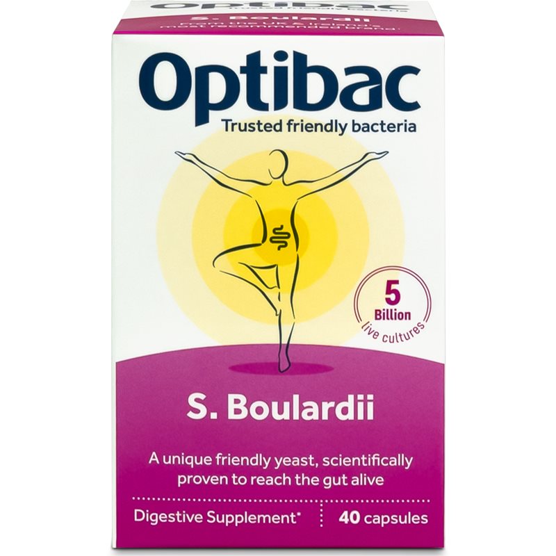 Optibac Saccharomyces Boulardii probiotika k léčbě průjmu 40 cap