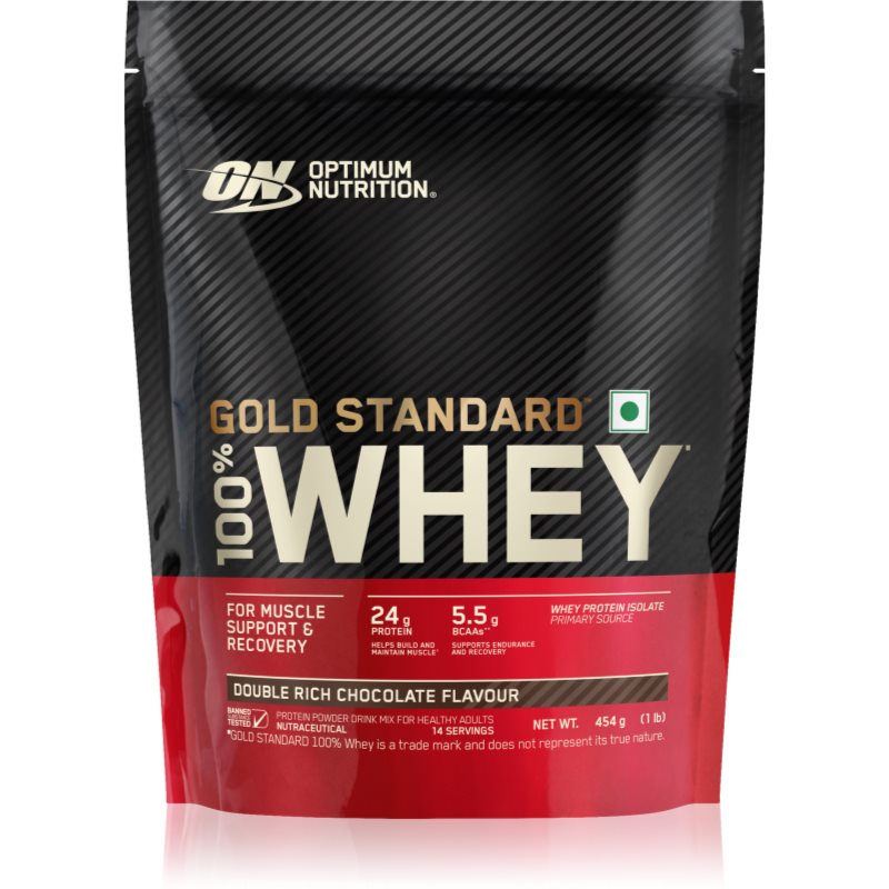 Optimum Nutrition Gold Standard Whey Protein proteine dal siero del latte aroma Double Rich Chocolate 465 g