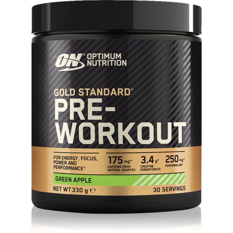 Optimum Nutrition Gold Standard Pre-Workout Präparat zur Förderung von Sportleistungen Geschmack Green Apple 330 g