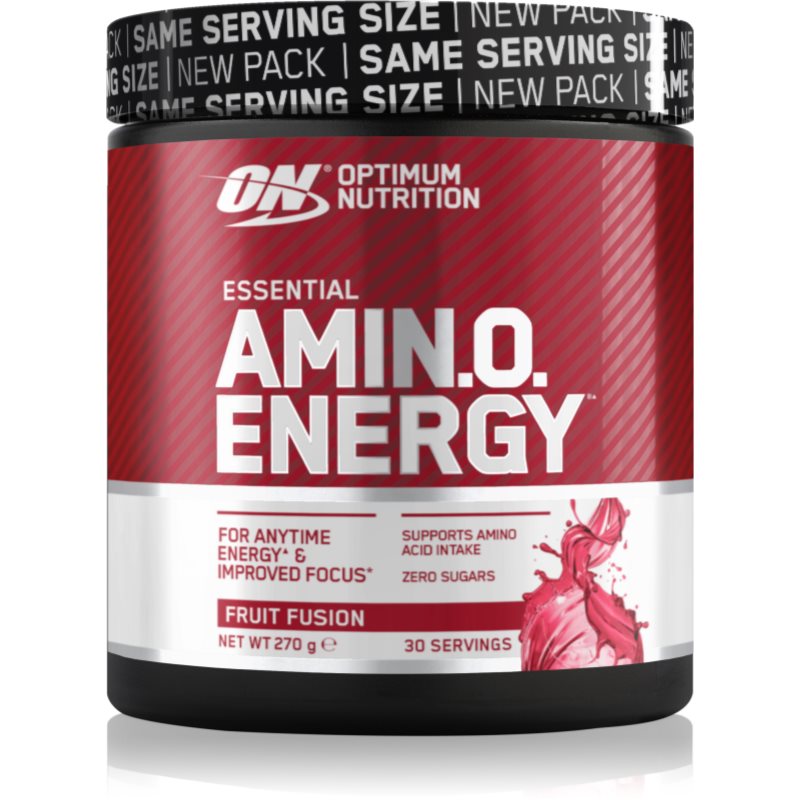 Optimum Nutrition Amino Energy komplex aminokyselín s kofeínom príchuť Fruit Fusion 270 g