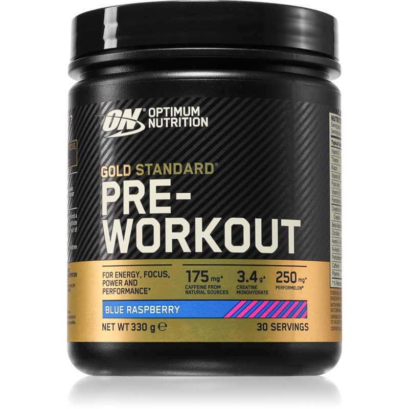Optimum Nutrition Gold Standard Pre-Workout Förderung der sportlichen Leistung Geschmack Blue raspberry 330 g
