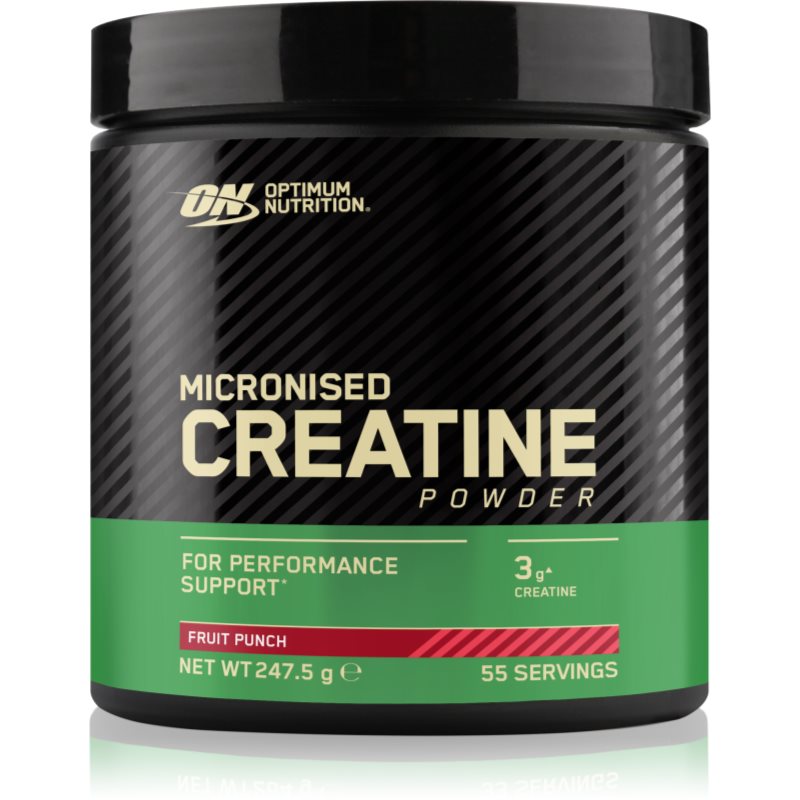 Optimum Nutrition Micronised Creatine Powder podpora sportovního výkonu příchuť Fruit Punch 247.5 g