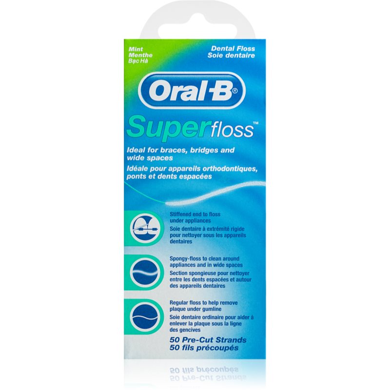 

Oral B Super Floss зубна нитка для скоб та імплантантів Mint