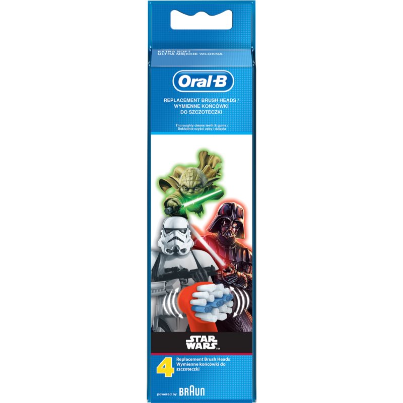 Oral B Stages Power EB10 Star Wars Replacement Heads For Toothbrush 4 pcs Extra Soft