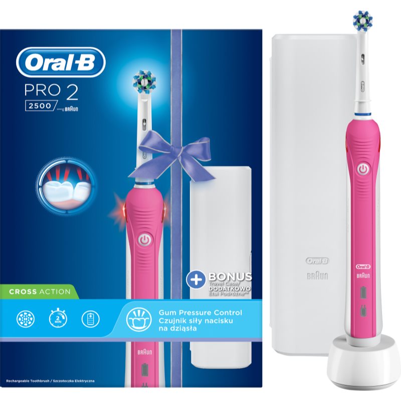 

Oral B PRO 2500 PINK 3D WHITE електрична зубна щітка