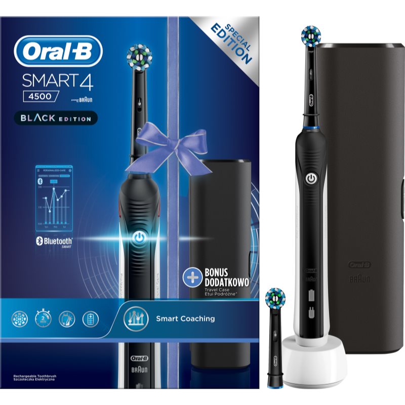 

Oral B Smart 4 4500 Black Edition електрична зубна щітка + футляр D601.523.3X