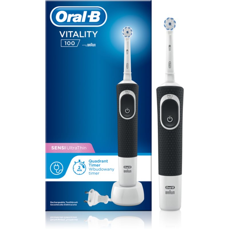 Oral B Vitality 100 Sensi UltraThin D100.413.1 Black elektrický zubní kartáček D100.413.1 Black