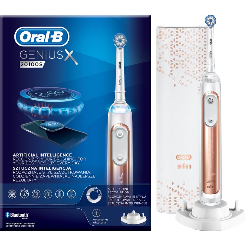 Oral B GeniusX 20100S Rose Gold elektrische Zahnbürste 20100S Rose Gold