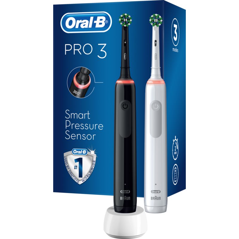 Oral B Pro3 3900 Cross Action Duo elektrický zubní kartáček 2 ks